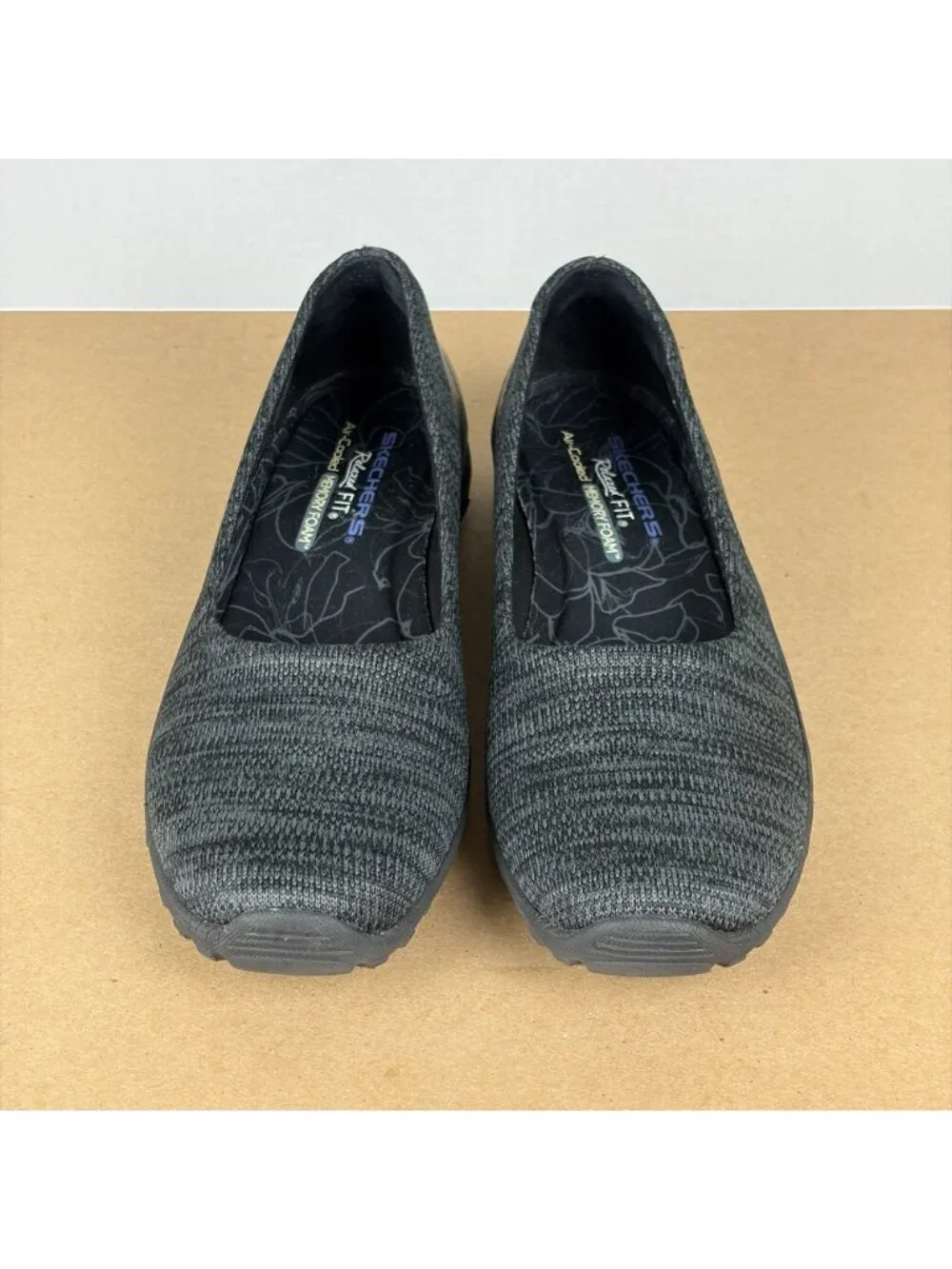 Skechers Relaxed Fit Reggae Fest Casual Shoes Womens 8 Black Heathered Knit